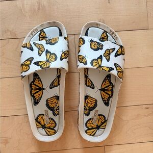 Melissa White and Yellow Butterfly Sandals